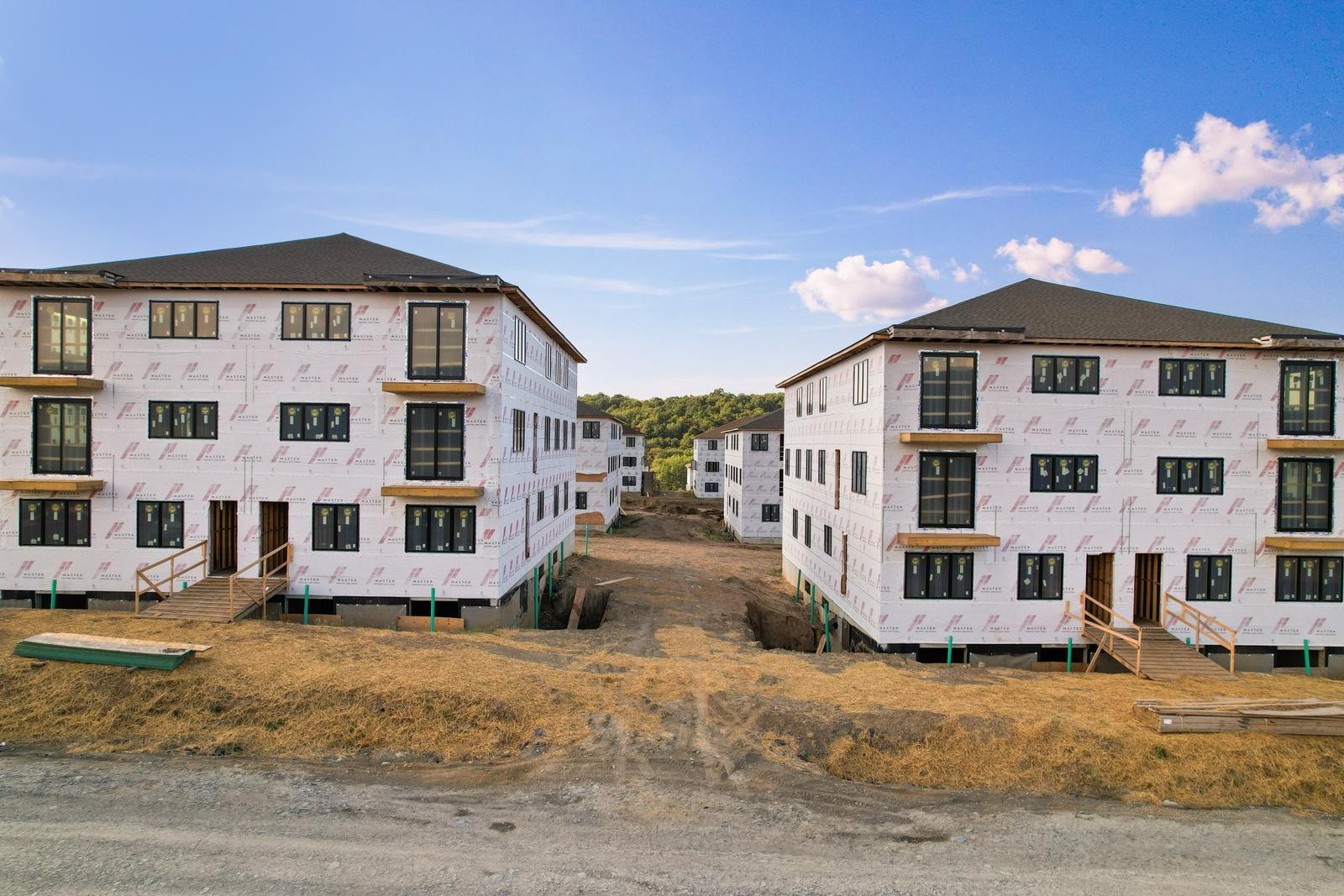 Office complex exterior professional photography for commercial listing